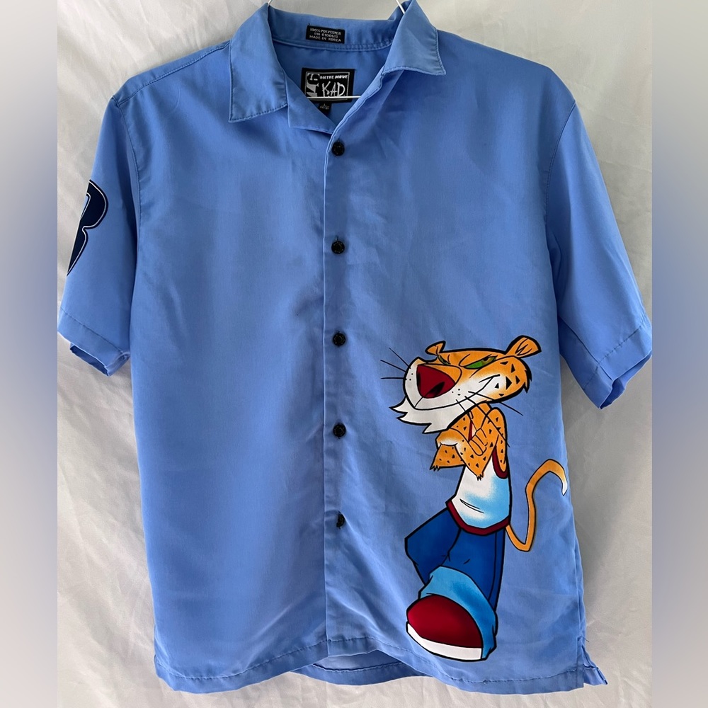 K.A.D. Boys Blue Cartoon Tiger 23 Shirt Size Large 14/16